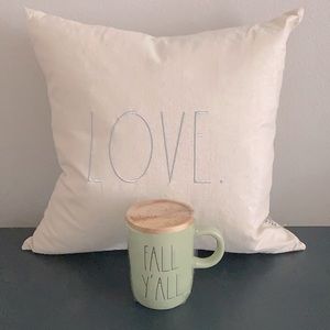 Rae Dunn Ceramic FALL Mug & Wooden Lid (NWT)